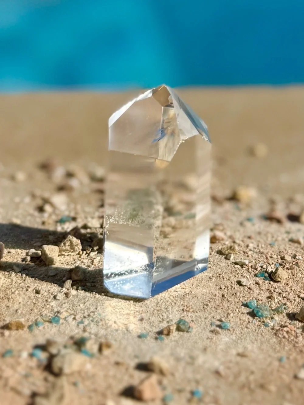 Russian High Polished Clear Quartz Tower Point Crystal